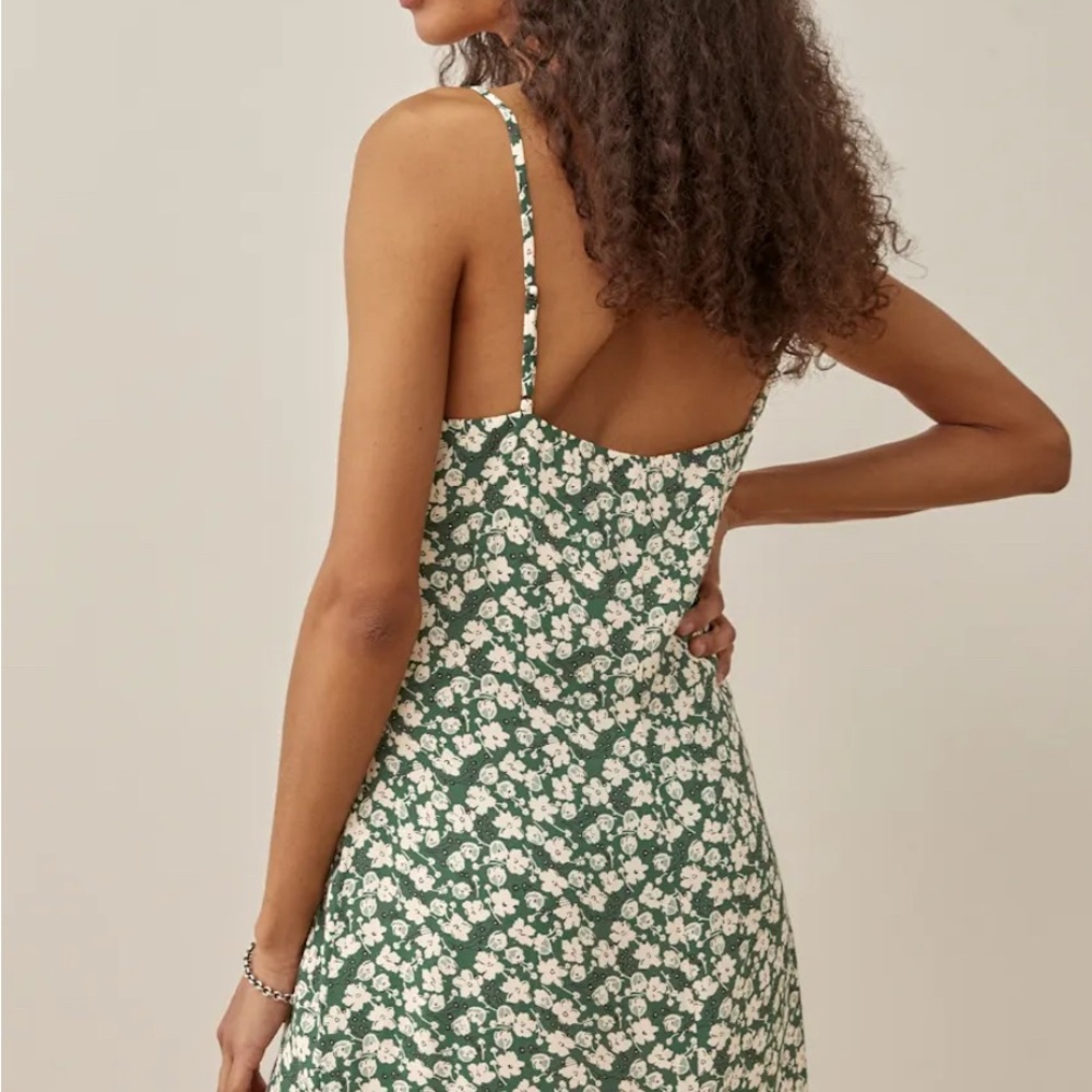 Reformation size S mini floral green dress - Picture 3 of 4